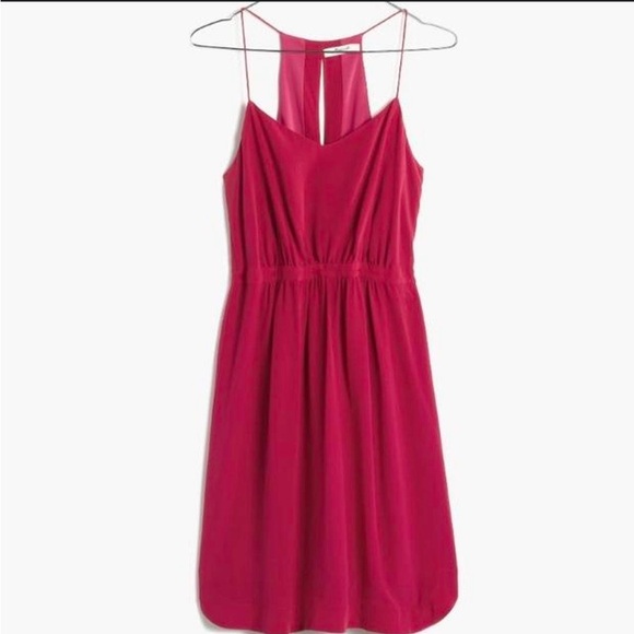 ⭕️ PRICE FIRM NEW Madewell Fuschia Cut Out Backless Sundress Size 10 - Picture 2 of 6
